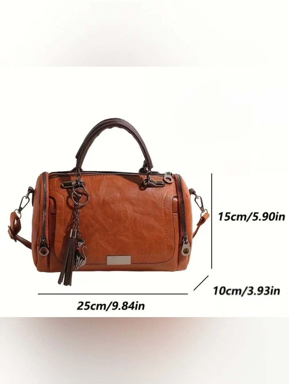 Classic Women's Satchel Handbag in Cognac Brown Or Green